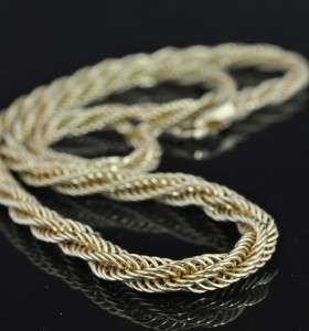 Eterna Gold 14K Graduated Rope Chain Link Necklace 18  
