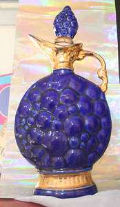 Jim Beam Decanter 1963 Grapes Beautiful Blue Gold Trim  