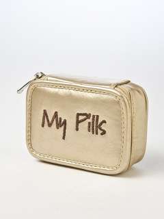 EMBROIDERED PILL CASE BOX REMOVABLE WEEKLY 7 DAY  