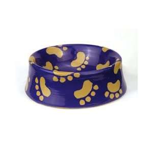    Hand Painted Cobalt Paws Dog Bowl (Small)