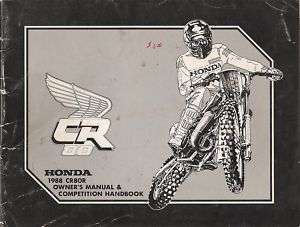 HONDA CR80R 1988 OWNERS MANUAL & COMPETITION HANDBOOK  