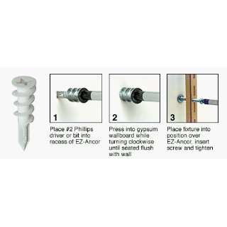  CRL Plastic Anchor and #8 x 1 Screw for Drywall  50 PK 