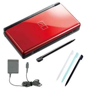 Nintendo DS Lite Crimson/Black Plus Two Bonus Games, Three free Stylus 