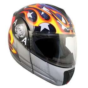 Advanced Hawk Ace Skull Modular Dual Visor Full Face Motorcycle Helmet 
