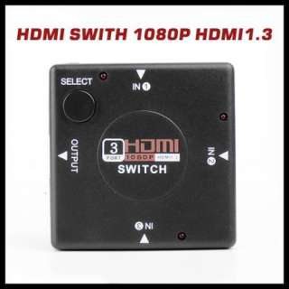 Port HDMI 1080P Switch Switcher Splitter For HDTV DVD  