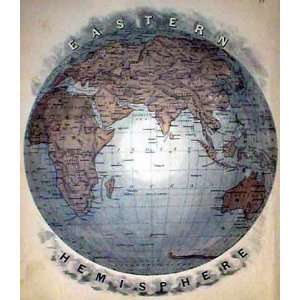   1885 Antique Map of the Global Eastern Hemisphere