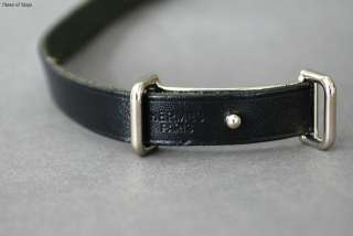 Authentic HERMES HAPI Black Leather Bracelet Triple / Quadruple Wrap w 