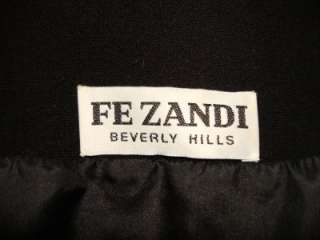 Fe Zandi Beverly Hills Black Blazer Wool suit Jacket skirt set large 