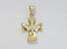   GOLD 2TONE CONFIRMATION CROSS WITH HOLY SPIRIT SYMBOL CHARM PENDANT