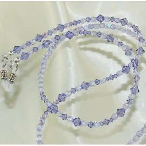   Crystal Tanzanite Blue Violet Eyeglass Holder Chain 