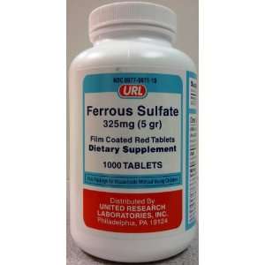  Ferrous Sulfate 325 Mg film coated tablets, red   1000 