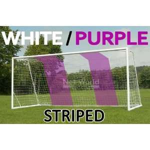  STRIPED SOCCER GOAL NET   White/Purple  Official FULL SIZE FIFA 