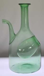 Retro Green Blown Glass Wine Bottle with Ice Storage  
