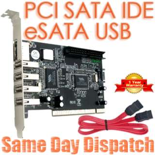 USB 2 eSata SATA Dos Bootable IDE UDMA PCI Adapter Card  