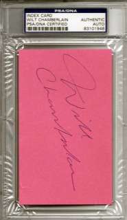   Chamberlain Autographed Signed Index Card PSA/DNA #83101948  