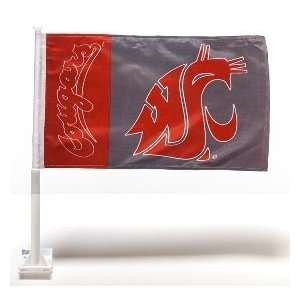   State Cougars Car Flag w/Wall Bracket   Set of 2 