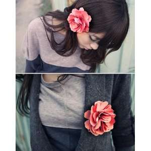   Flowers Headband/hair Clip/brooch, Single Beige Flower, Pink Beauty