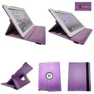  iGADGET iPad2 360 Degrees Rotating Purple Leather Case / Folio 