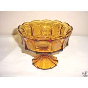  Amber Fostoria Coin Glass Pedistal Bowl 