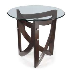  Magnussen Furniture Lysa Collection   Wood and Glass Round 