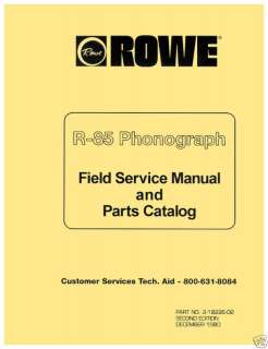 Rowe AMI R 85 R85 Jukebox Service Repair Manual  