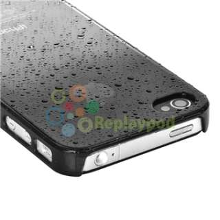 Smoke +Silver Hard Water Drop Butterfly Skin Case For iPhone 4 4S 
