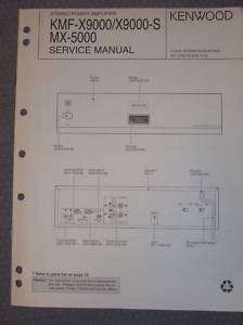 Kenwood Service Manual~KMF X9000/S/MX 5000 Amplifier  