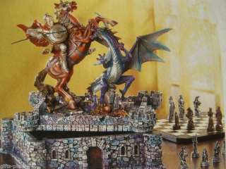 NEW DRAGON & KNIGHT FIGHT CHESS SET TABLE GAME RET.$199  