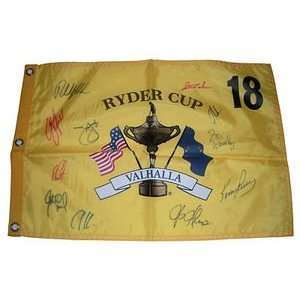   USA Signed 2008 Ryder Cup Valhalla Golf Pin Flag