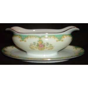    Noritake Tiffany 95640 Gravy Boat With Underplate 