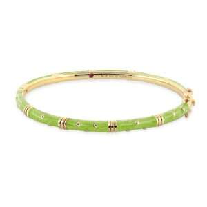   Gold Plated Stackable Lime Green Enamel CZ Bangle Bracelet Jewelry