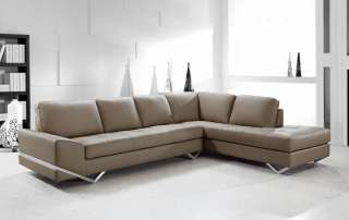 Modern VANITY latte Leather Sectional Sofa great style  