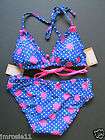 Arizona Bikini, Blue With Pink Cherries , 2 Piece, S or M, NWT 