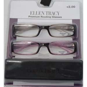 Ellen Tracy Readers Two Pack Rectangle Brown / Black Plastic Power 2.5 