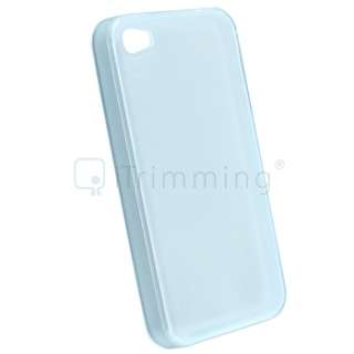   skin case compatible with apple iphone 4 at t clear frost light blue