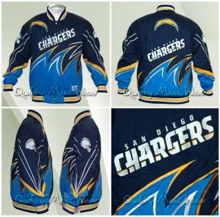 San Diego Chargers Twill Jacket Navy Blue Light Blue NFL Flame Jacket 