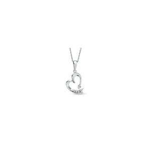   Diamond Accent Heart Shaped Pendant in 10K White Gold hearts Jewelry