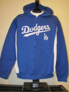 Los Angeles Dodgers Official MLB Stitched Logo Full Zip Hoodie Mens Sz 