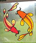 koi carp japanese fish stained glass type suncatcher window sticker 