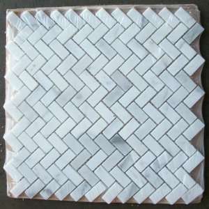 Calacatta Gold 5/8x1 1/4 Herringbone Mosaic Tile Polished   Marble 