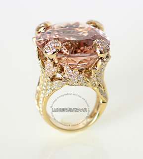 Dior 18K Yellow Gold Diamond & Morganite Cocktail Ring  