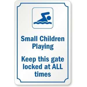   Gate Locked At All Times (with Graphic) High Intensity Grade Sign, 18
