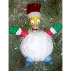   Homer Stuck In Glistening Snowball Christmas Ornament