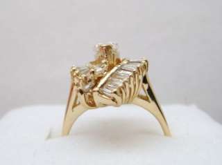 2CT MARQUISE DIAMOND CLUSTER 14K GOLD COCKTAIL RING WOW  