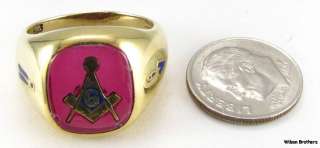  MASONIC Square & Compass RING   10k Solid Gold Craft Mason Symbol