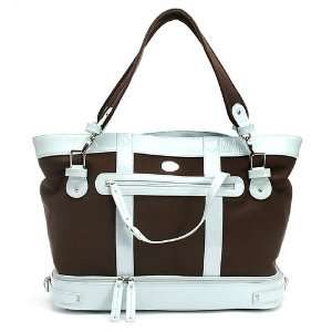  Nest ~ Canvas Chocolate and Blue Pool Diaper Bag Baby
