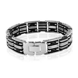   and Black Rubber Link Bracelet   8.5 My Love Wedding Ring Jewelry
