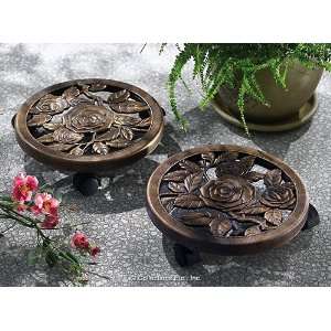  Indoor or Outdoor Antiqued Rolling Plant Stands 