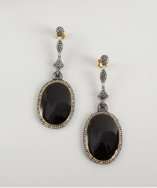 Socheec black enamel pave diamond drop earrings style# 318982601