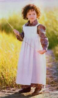 Folkwear Girls Prairie Dress, Pinafore, Sunbonnet 2 10  